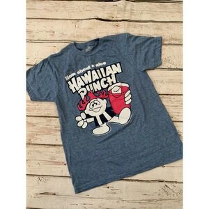 Tee Luv Hawaiian Punch Punchy Mascot Graphic T-Shirt Heather Blue Mens Small VTG